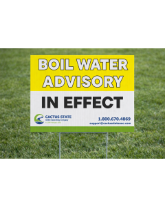 Boil Water In Effect Yard Signs
